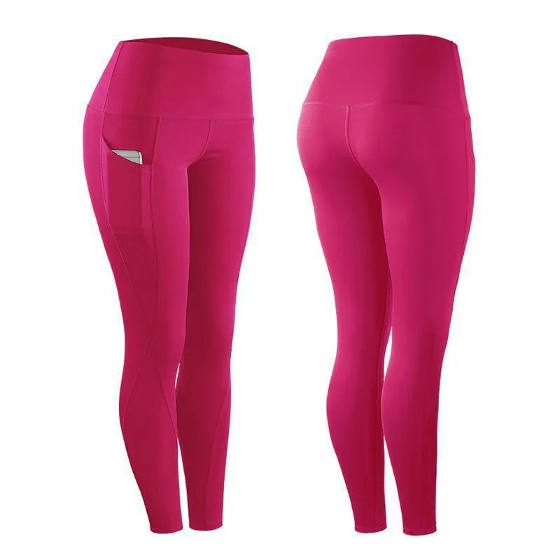 Women's Compression Apparel: Solid High Waisted Pants With Elastic Tummy Control / Rungear