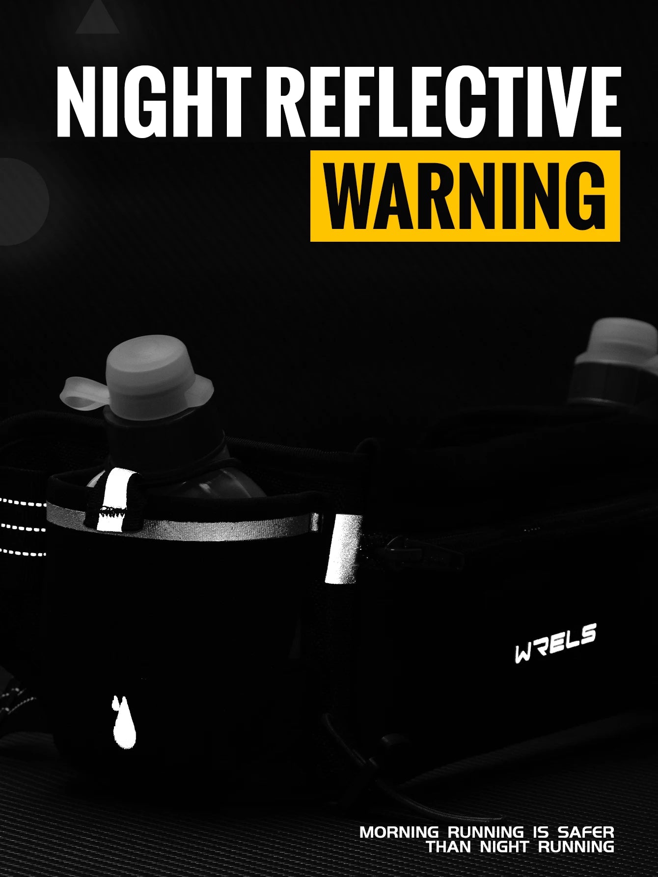 WRELS Upgraded Running Hydration Belt Bag With Water Bottles for Outdoor Sports