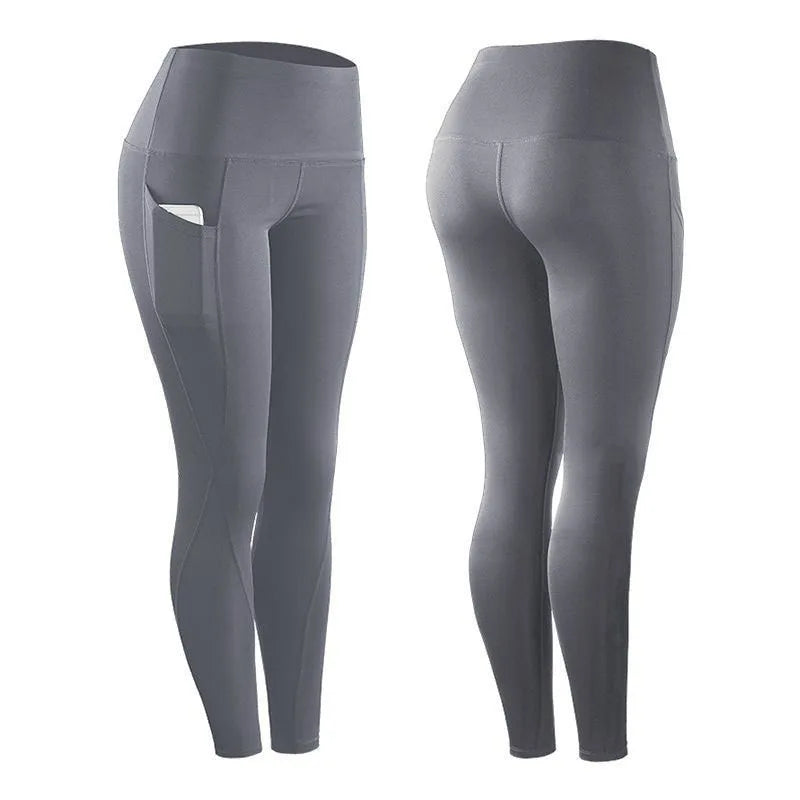 Women's Compression Apparel: Solid High Waisted Pants With Elastic Tummy Control / Rungear