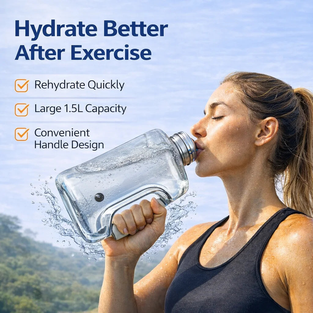 Running Hydration Accessories: Portable, Hydrogen Water Bottle 1.5L, Rich Water Generator, Large Capacity Sports Cup for Gym Outdoor Fitness / Rungear