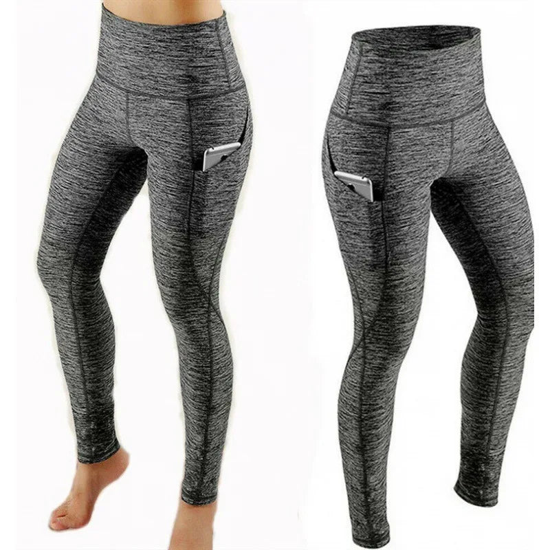 Women's Compression Apparel: Solid High Waisted Pants With Elastic Tummy Control / Rungear