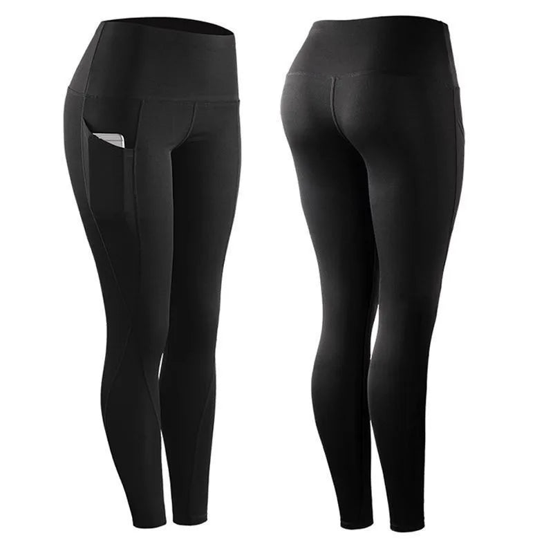 Women's Compression Apparel: Solid High Waisted Pants With Elastic Tummy Control / Rungear