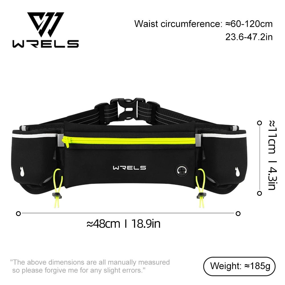 WRELS Upgraded Running Hydration Belt Bag With Water Bottles for Outdoor Sports