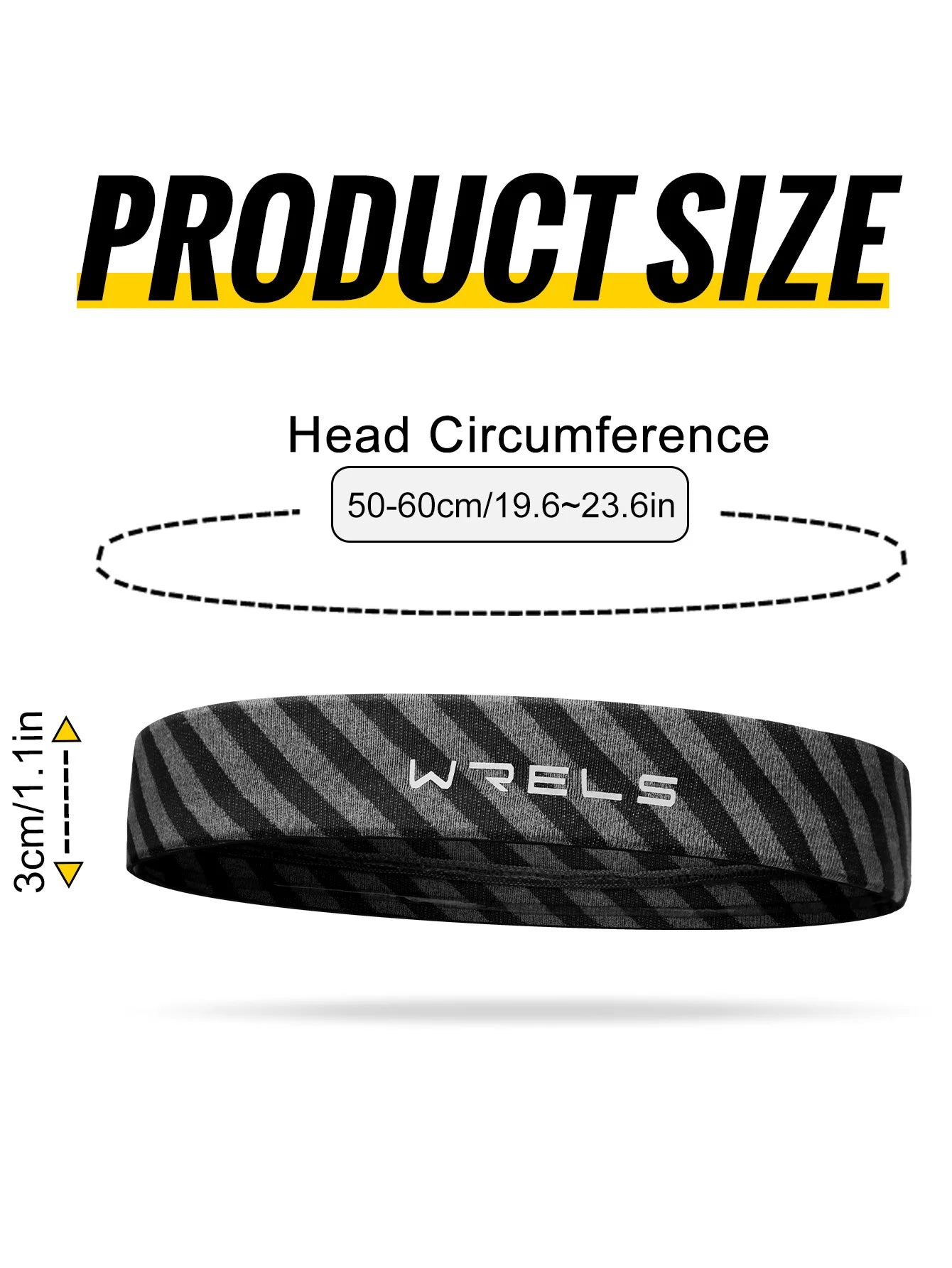 Running Gear Accessories: WRELS Non-Slip, Quick Dry, Moisture Wicking, Elastic Sports Headbands for Workout, Running / Rungear