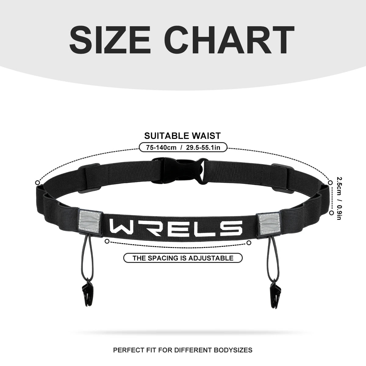 Running Race Accessories: WRELS Adjustable Bib Holder, Race Belt For Races / Rungear