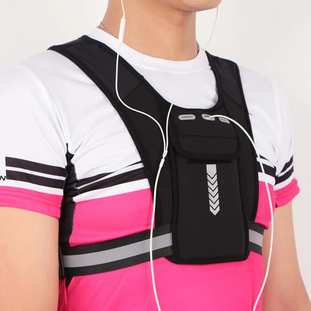 Running Gear Accessories: Compact, Water Resistant, Elastic Chest Harness Backpack for Outdoor Running / Rungear