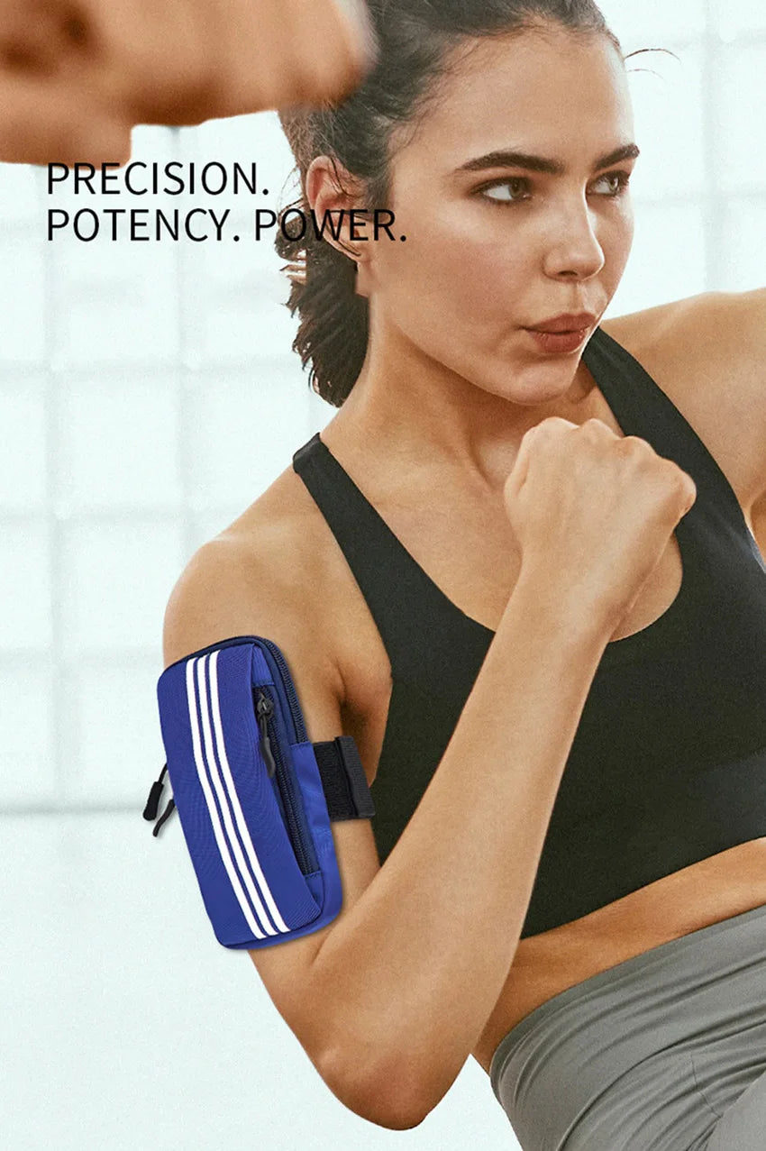 Sports Phone Armband – Dual Zip Pockets, Adjustable Strap, Universal Fit | Running, Gym & Outdoor | Black, Purple, Grey, Pink, Blue & Orange