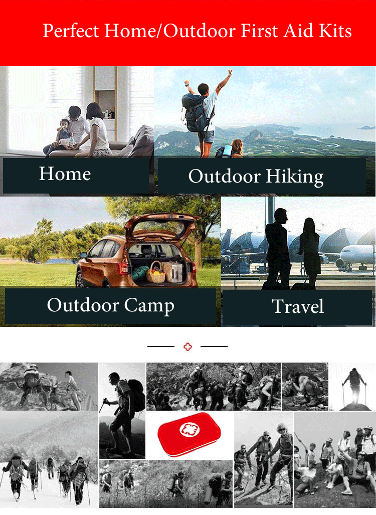 17 Items/93pcs Portable Travel First Aid Medical Emergency Kits For Home Outdoor Sports with Emergency Blanket