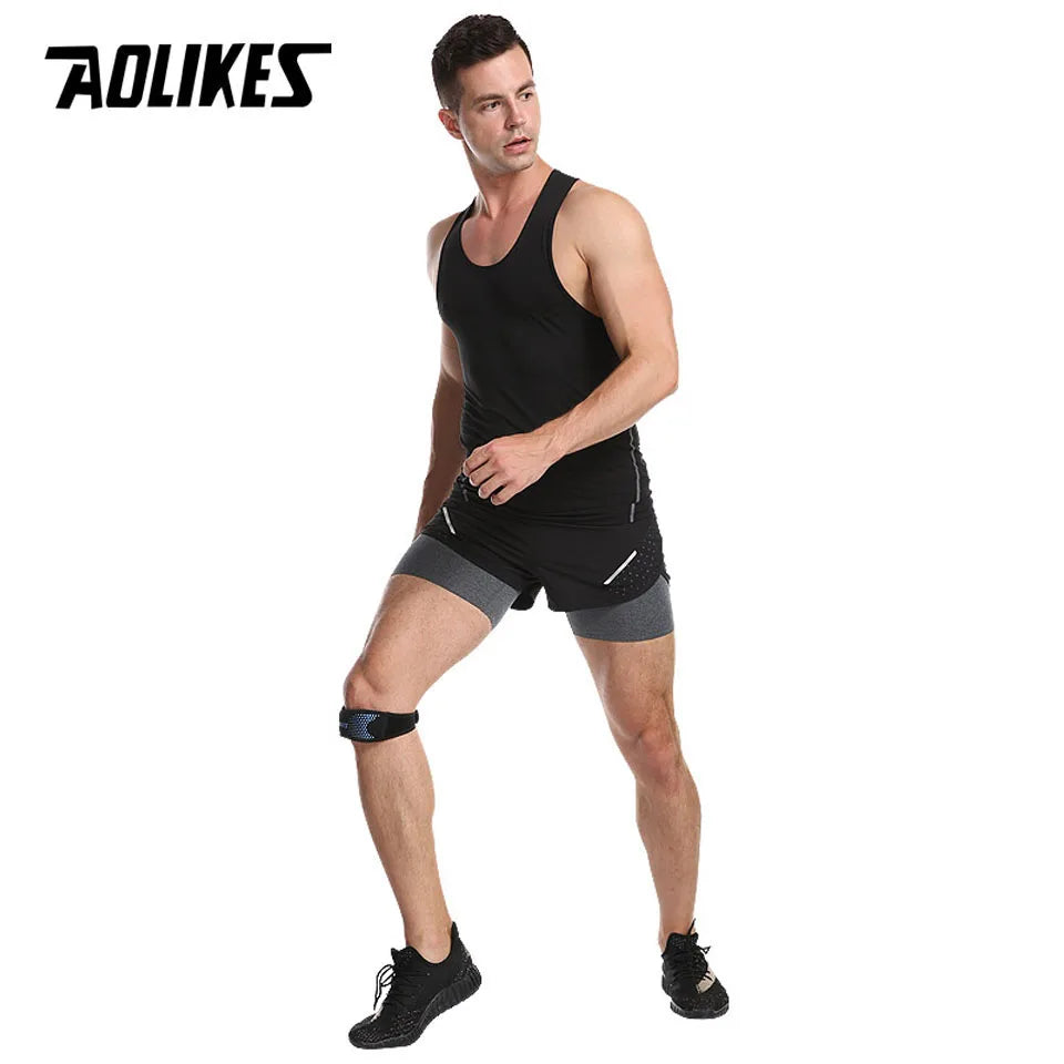 AOLIKES Adjustable Knee Brace – Patella Stabilizer for Pain Relief & Sports Support