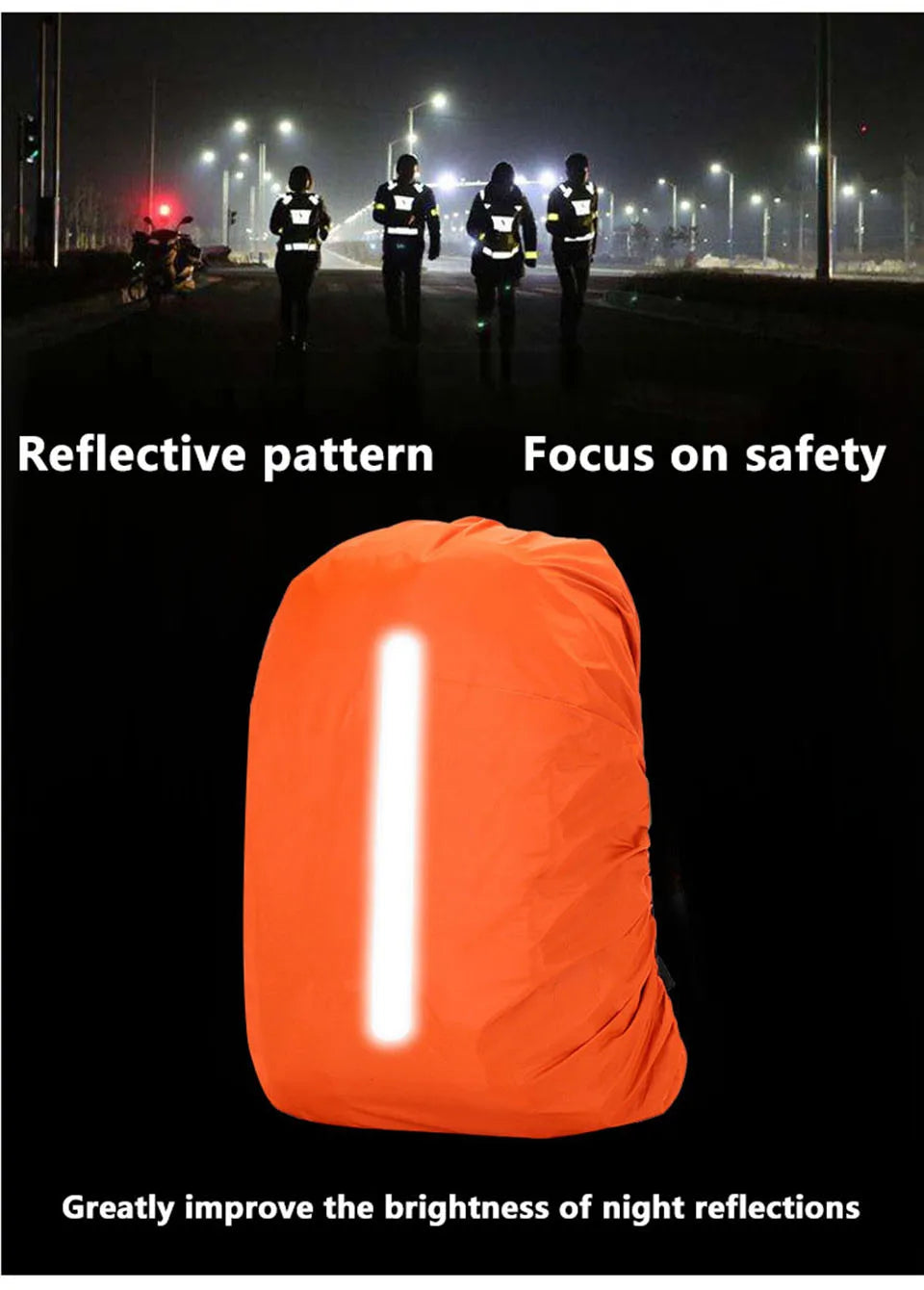 Reflective Waterproof Backpack Rain Cover | 20L–70L | Hiking, Cycling & Outdoor Safety
