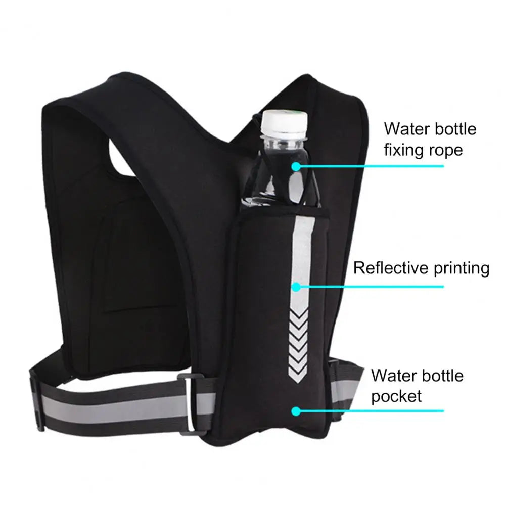 Running Vest with Phone & Hydration Pocket – Lightweight, Water-Resistant, Elastic Chest Harness | Trail Running & Outdoor | Black
