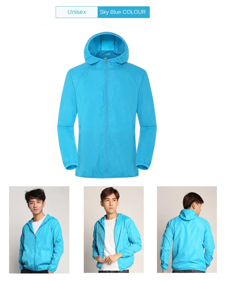 Unisex Waterproof Jacket: Waterproof, Quick Dry, UV Sun-Protective Windbreaker Jacket for Outdoor Sports / Rungear