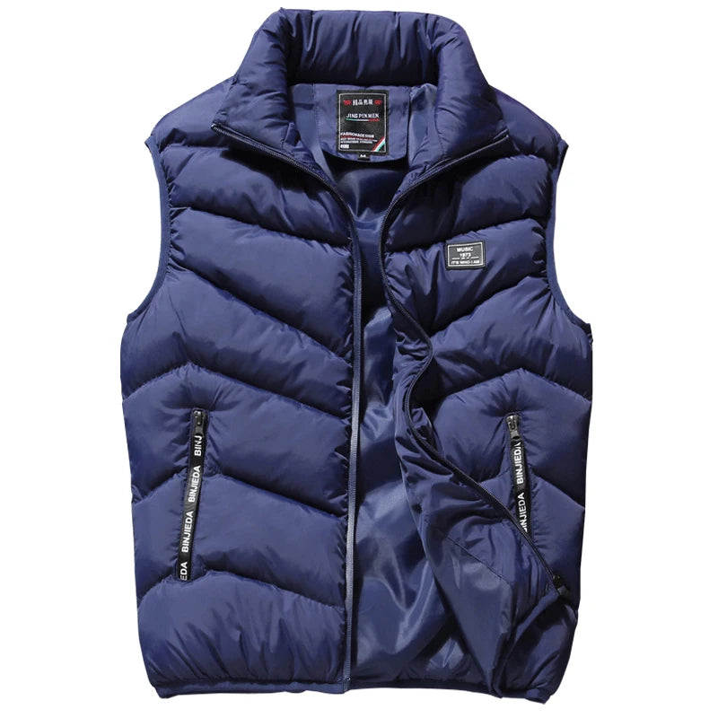 Men's Running And Trail Gear: Sleeveless Casual Thickened Winter Jacket Up To 8XL / Rungear