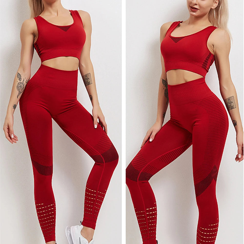 Women's Activewear Apparel: Seamless, Sports Bra and Leggings Set Workout Gear, Plus Size / Rungear