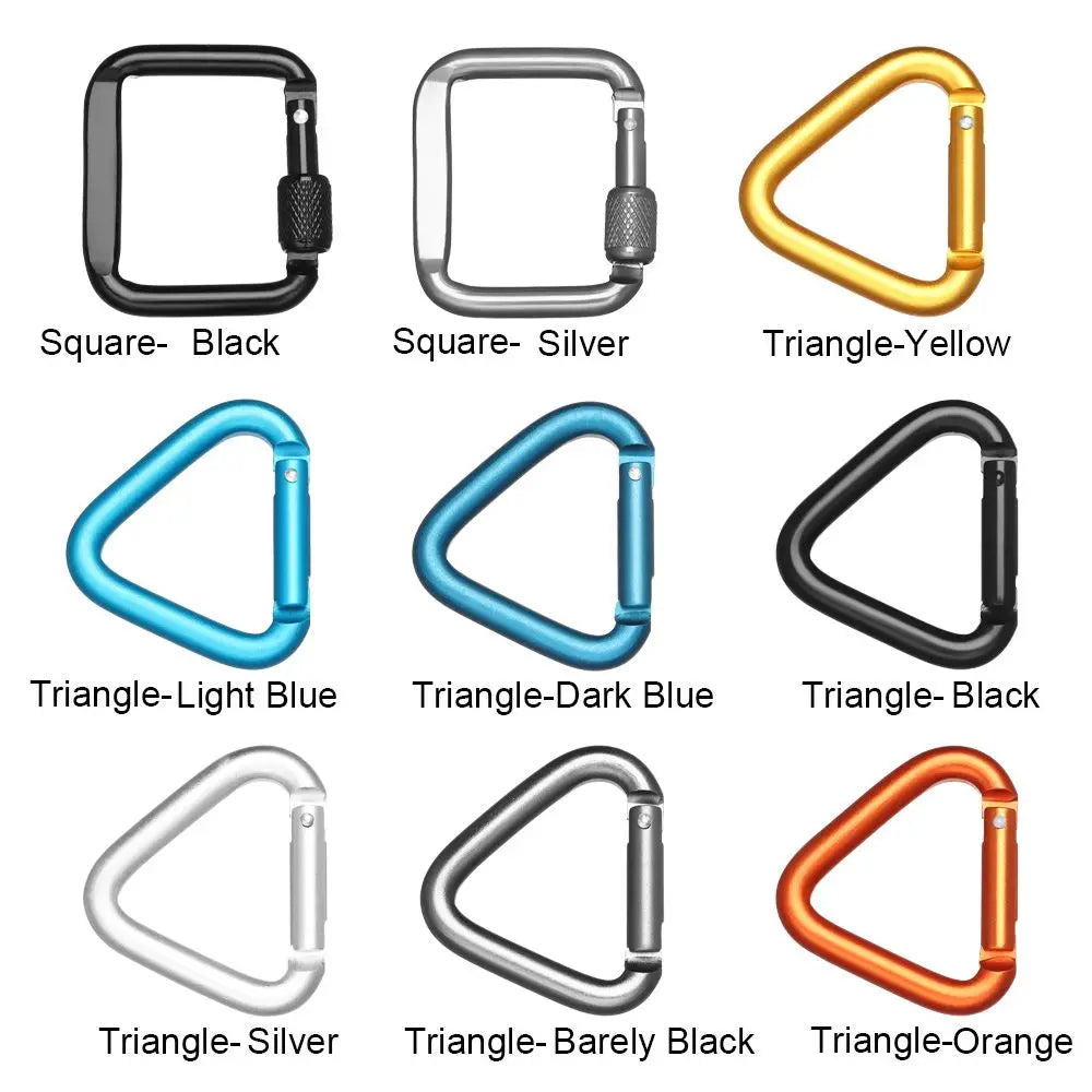 Trail Gear Accessories: Triangle/Square Carabiners With Snap Clip Hook Kettle Buckle / Rungear