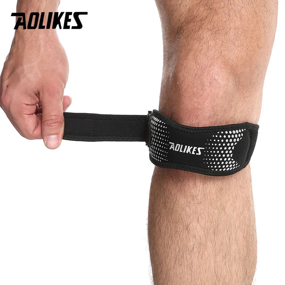 AOLIKES Adjustable Knee Brace – Patella Stabilizer for Pain Relief & Sports Support