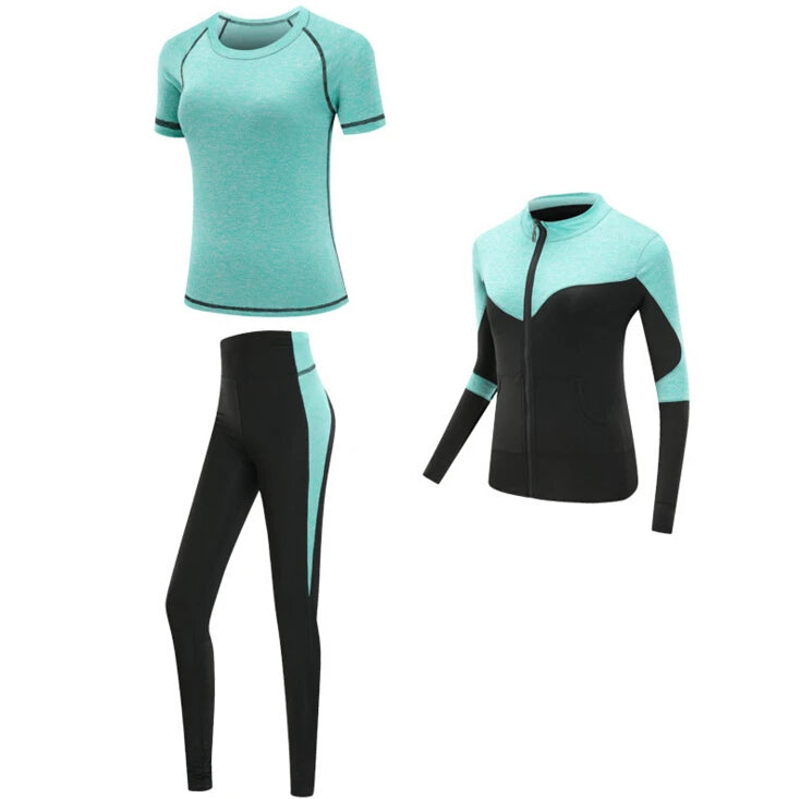 Women's Quick Dry Sets: 4Pc Workout Training Activewear Sets / Rungear