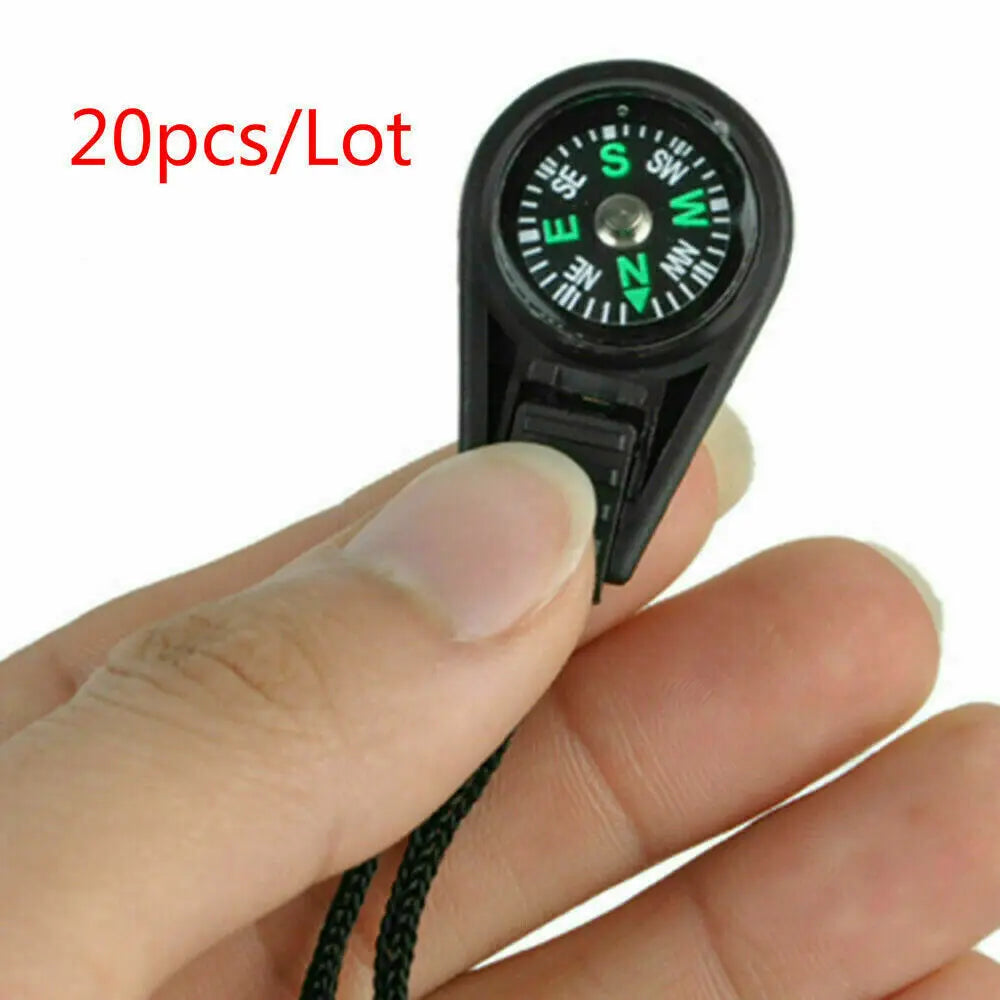 Mini Compass Pendants 20-Pack | Portable Navigation with Lanyard | RUNGEAR