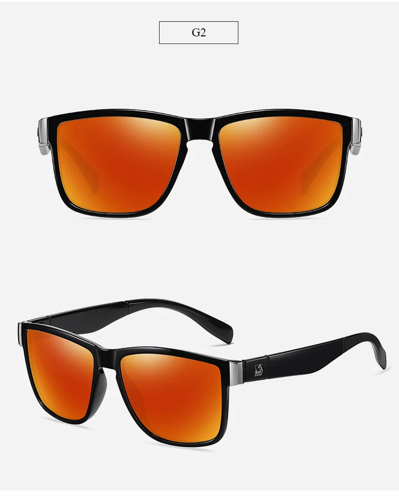UV400 Mirrored Sport Sunglasses – Unisex Square Frame for Fishing, Hiking & Outdoor Sports