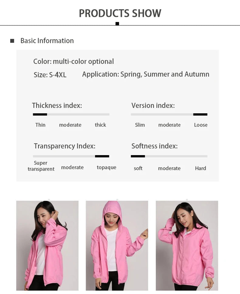 Unisex Waterproof Jacket: Waterproof, Quick Dry, UV Sun-Protective Windbreaker Jacket for Outdoor Sports / Rungear