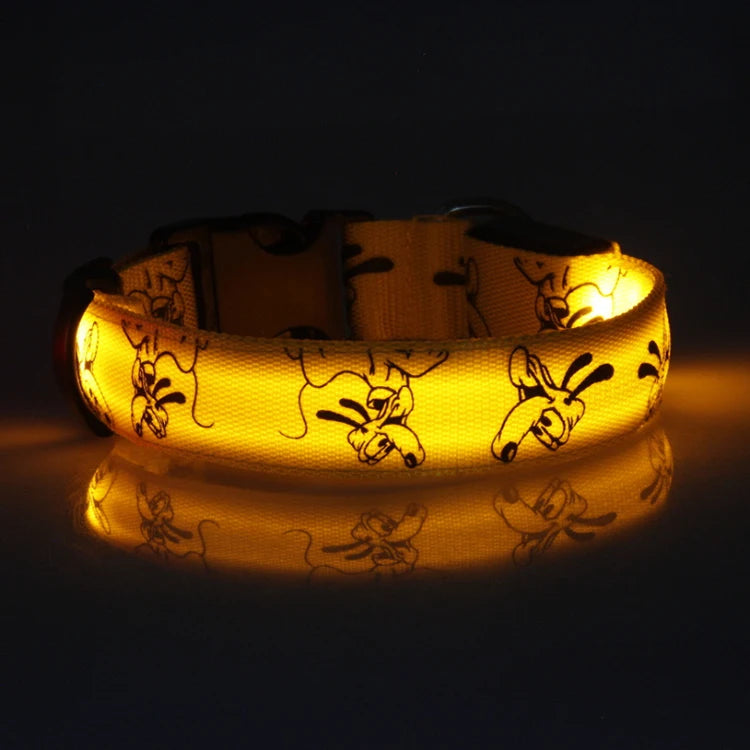 LED Luminous Dog Collar | Nylon Night Safety Collar with Breakaway Buckle