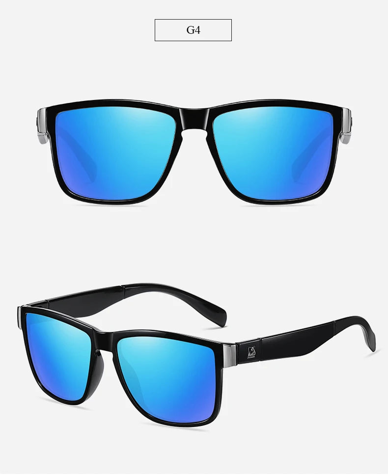 UV400 Mirrored Sport Sunglasses – Unisex Square Frame for Fishing, Hiking & Outdoor Sports