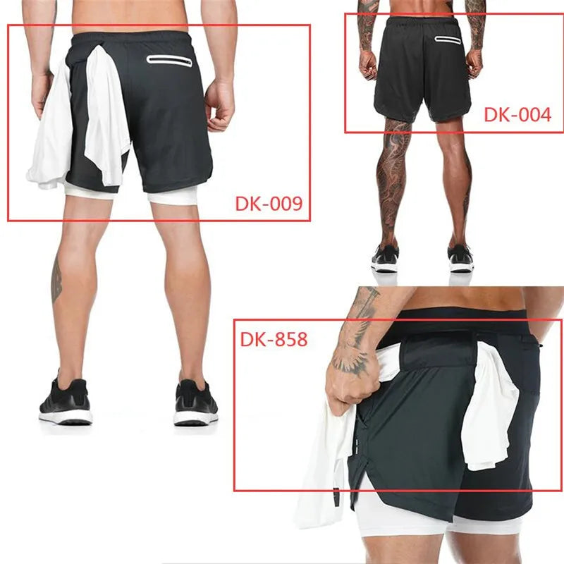 Men's 2-in-1 Running Shorts – Quick-Dry Double-Layer Gym & Jogging Sports Shorts