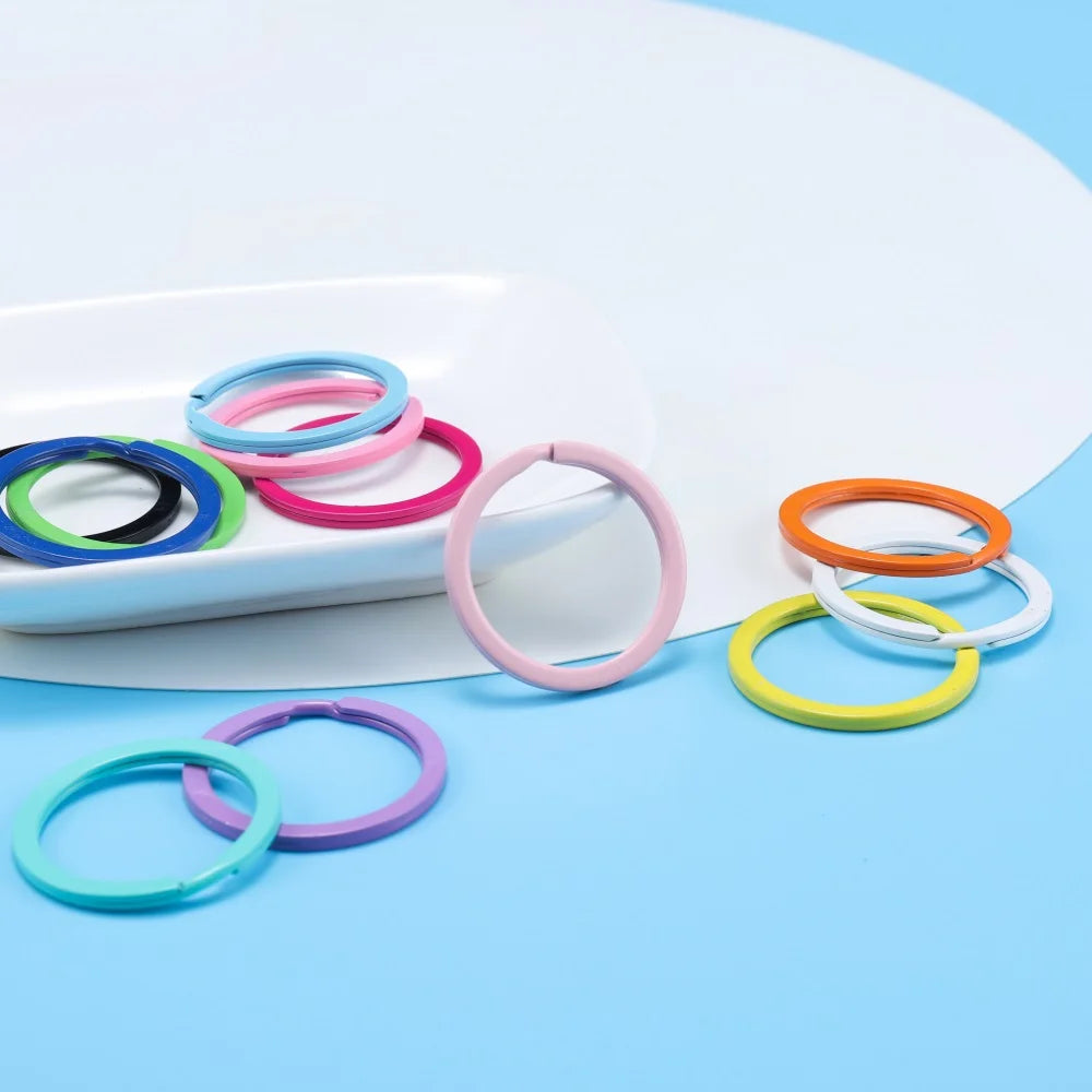 Running/ Hiking Accessories: 10PC/ Lot Color Key Ring Round Flat Line Multicolor Keyrings for Key Security / Rungear