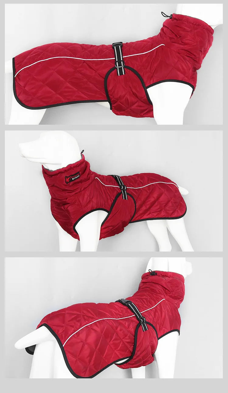 Dog Waterproof Reflective Winter Jacket | Warm Polyester Coat for Medium & Large Dogs | RUNGEAR