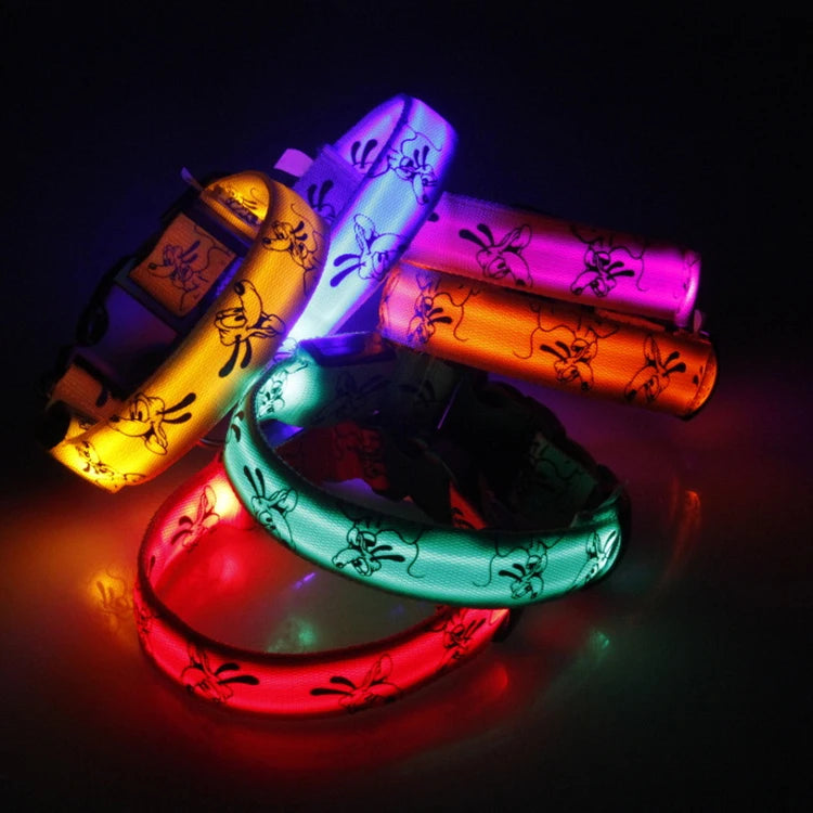 LED Luminous Dog Collar | Nylon Night Safety Collar with Breakaway Buckle