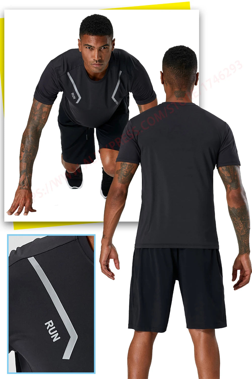 Men's Running Clothing: Quick-Dry, Short Sleeved, Breathable Mesh Training Shirt / Rungear