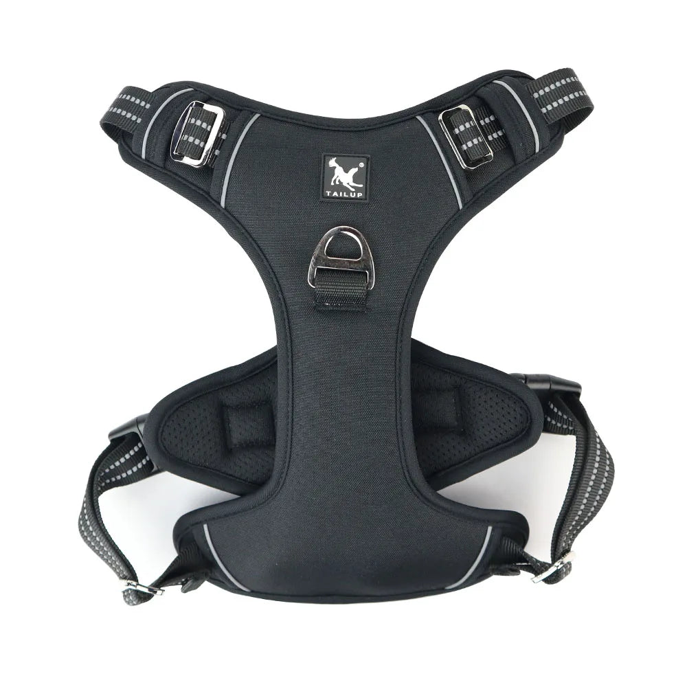 Reflective Pet Accessories: Dog Harness with Vertical Handle, Adjustable Dog Collars for Big Medium Dogs, 1000D Oxford Cloth / Rungear