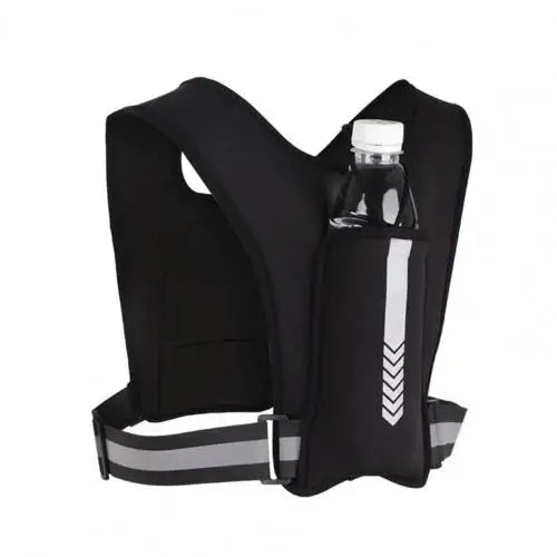Running Vest with Phone & Hydration Pocket – Lightweight, Water-Resistant, Elastic Chest Harness | Trail Running & Outdoor | Black