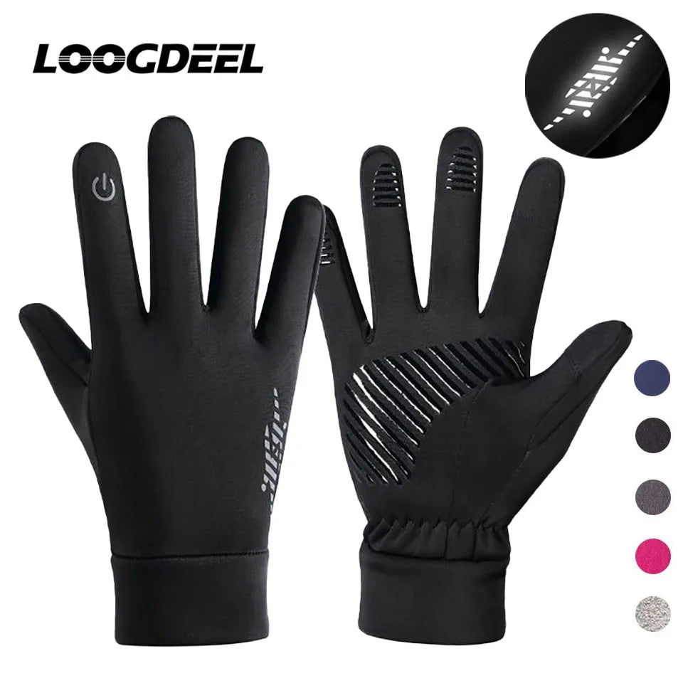 Winter Glove Accessories: LOOGDEEL Unisex Full Finger, Comfortable, Soft Anti-Slip, Wear-Resistant Running Gloves / Rungear