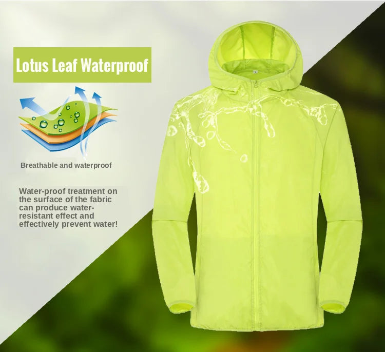 Unisex Waterproof Jacket: Waterproof, Quick Dry, UV Sun-Protective Windbreaker Jacket for Outdoor Sports / Rungear