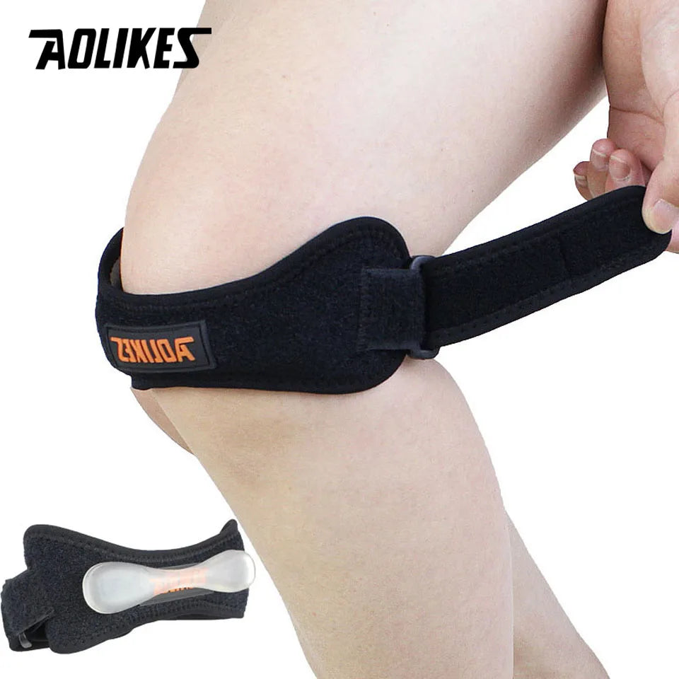 AOLIKES Adjustable Knee Brace – Patella Stabilizer for Pain Relief & Sports Support