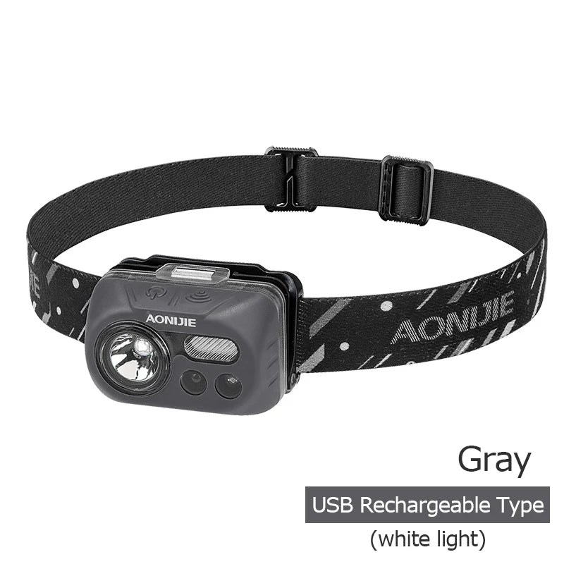 AONIJIE Waterproof LED Headlamp | Motion Sensor Headlight for Running, Camping, Hiking & Cycling