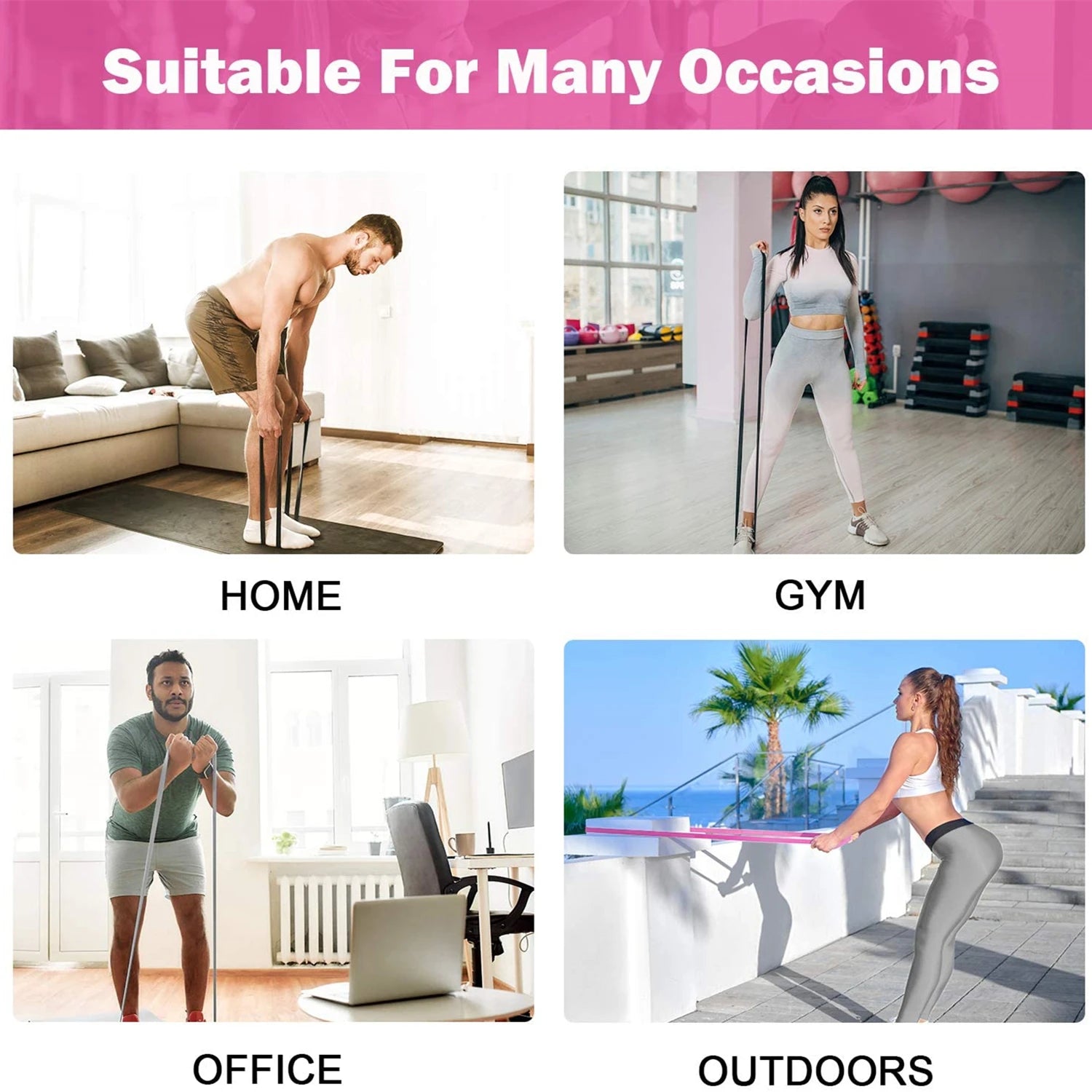 Recovery Gear Accessories: Fitness, Elastic Long Resistance Booty Bands Set Pull Up Gym Equipment / Rungear