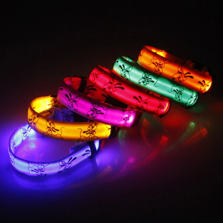LED Luminous Dog Collar | Nylon Night Safety Collar with Breakaway Buckle