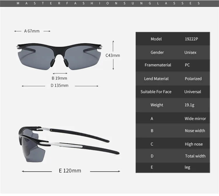 UV Polarised Outdoor Sports Sunglasses | Ultralight | Fishing, Cycling, Running & Climbing | Unisex