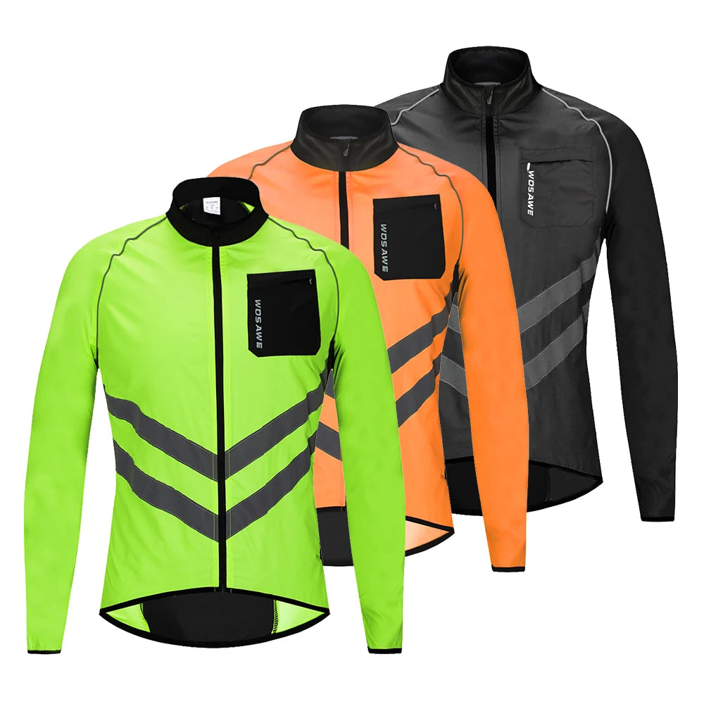 Men's Running Apparel: WOSAWE Ultralight Reflective Windproof Water Resistant Windbreaker / Rungear