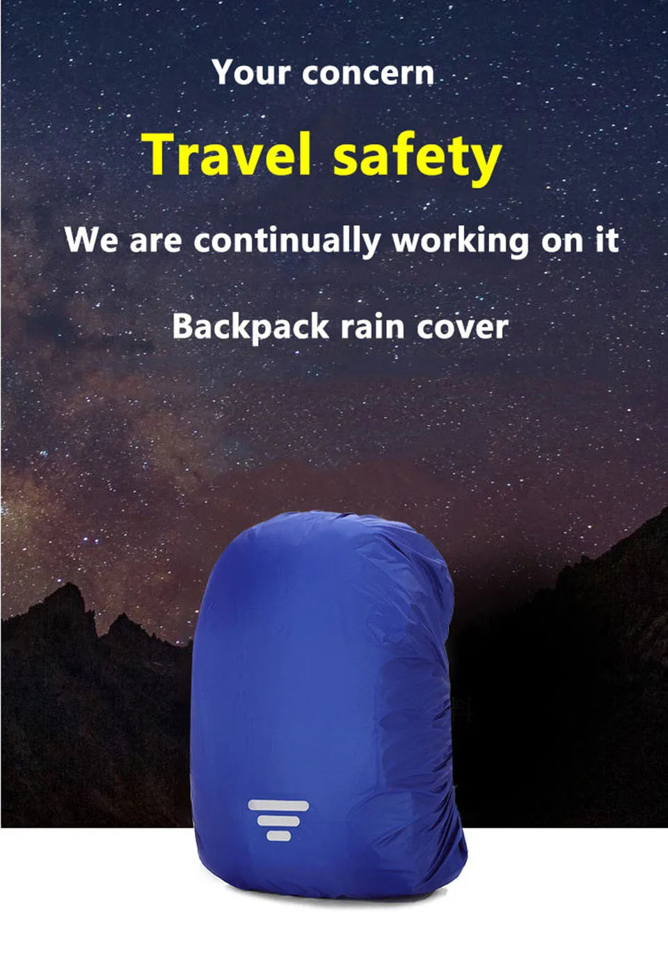 Reflective Waterproof Backpack Rain Cover | 20L–70L | Hiking, Cycling & Outdoor Safety