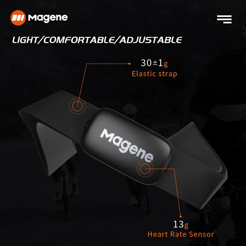 Magene H64 Heart Rate Monitor with Chest Strap – Dual Mode ANT+ & Bluetooth for Cycling, Running & Wahoo/Garmin Compatibility | RUNGEAR