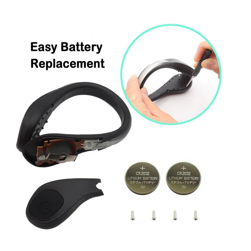 Safety Gear Accessories: LED Luminous Strong Night Safety Shoe Clip Light for Running, Cycling, Hiking / Rungear