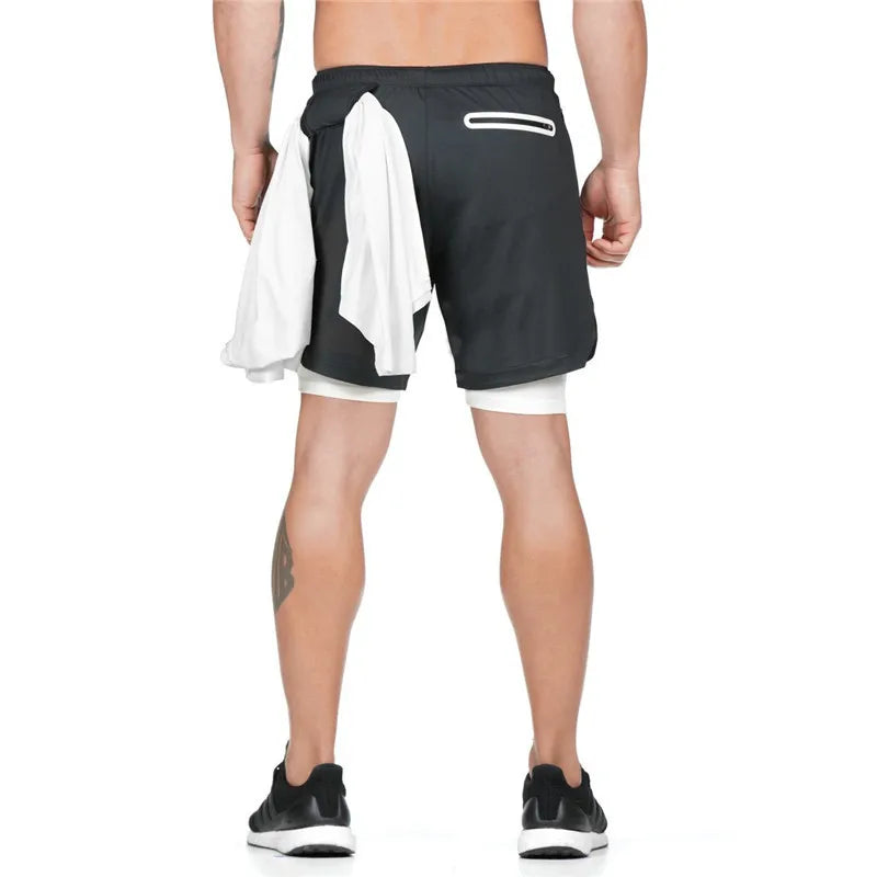 Men's 2-in-1 Running Shorts – Quick-Dry Double-Layer Gym & Jogging Sports Shorts