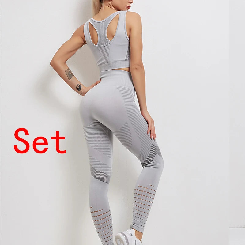 Women's Activewear Apparel: Seamless, Sports Bra and Leggings Set Workout Gear, Plus Size / Rungear