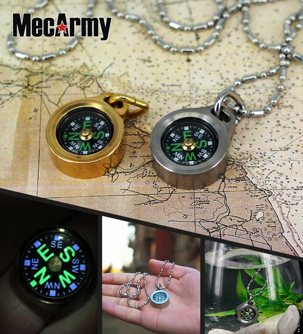 Running Trail Gear: MecArmy Brass CMP Navigational Compass For Outdoors with Lanyard / Rungear