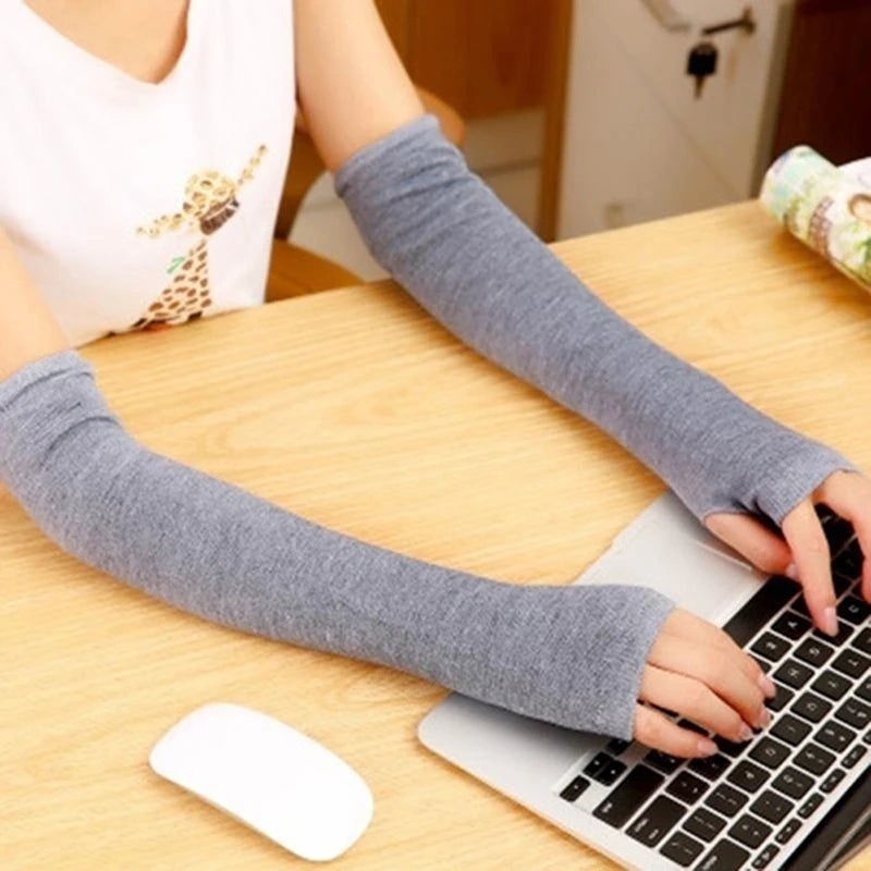 Running Winter Accessories: Knitted, Long Fingerless, Unisex Winter Arm Warmers for Outdoor Sports / Rungear