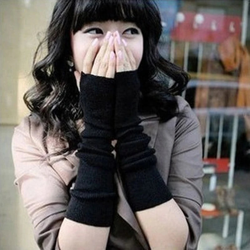 Running Winter Accessories: Knitted, Long Fingerless, Unisex Winter Arm Warmers for Outdoor Sports / Rungear
