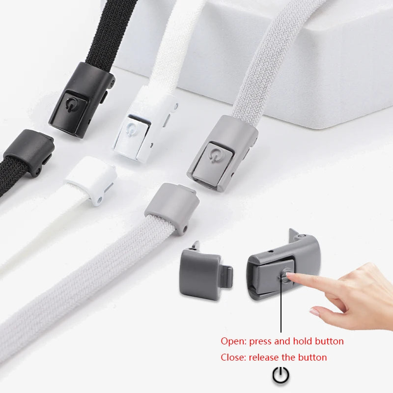 Running Accessories: 2024 New Metal Button Press Buckle, No Tie Sneakers / Rungear